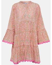 Juliet Dunn - Bedrucktes Minikleid Aus Baumwolle - Lyst