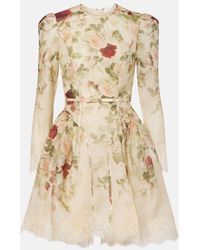 Zimmermann - Minikleid Hypnotic Aus Leinen Und Seide - Lyst