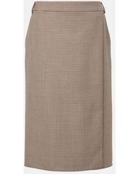 Stella McCartney - Houndstooth Wool Pencil Skirt - Lyst