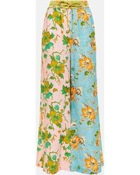 ALÉMAIS - Floral Linen Wide-leg Pants - Lyst