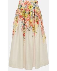 Zimmermann - Falda larga Alight de lino floral - Lyst