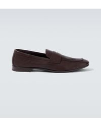 Prada - Logo Leather Penny Loafers - Lyst