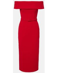Rebecca Vallance - Precious Off-Shoulder Crepe Midi Dress - Lyst