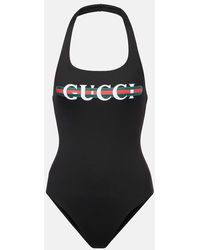 Gucci - Bañador De Punto Brillante Con Estampado, Talla - Lyst