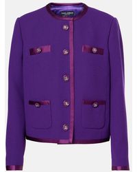 Dolce & Gabbana - Veste Droite Et Courte En Crêpe De Laine - Lyst