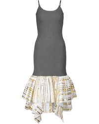 JW Anderson - Midikleid Aus Baumwolle Und Satin - Lyst