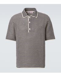Orlebar Brown - Lowry Striped Crochet Cotton Polo Sweater - Lyst