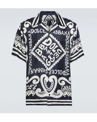 Dolce & Gabbana - Camicia in seta a stampa Marina - Lyst