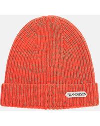 JW Anderson - Ribbed-Knit Wool And Cotton Beanie - Lyst