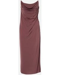 Alex Perry - Vestido Corse Midi De Jersey Drapeado - Lyst