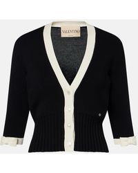 Valentino - Bow-Detail Cotton Cardigan - Lyst