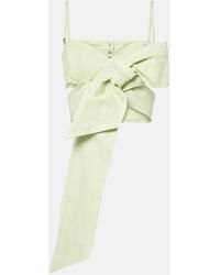 Blumarine - Bow-Detail Denim Top - Lyst
