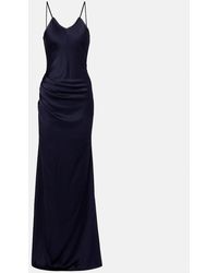 Victoria Beckham - Lace-Trimmed Satin Maxi Dress - Lyst