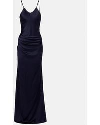 Victoria Beckham - Lace-Trimmed Satin Maxi Dress - Lyst