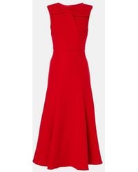 Roland Mouret - Wool Crepe Midi Dress - Lyst