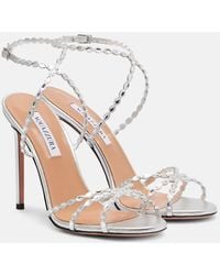 Aquazzura - Love Struck Embellished Leather Sandals - Lyst
