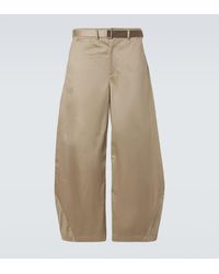 Sacai - Cotton Chino Barrel-Leg Pants - Lyst