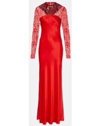 Rodarte - Lace-Trimmed Silk-Blend Satin Gown - Lyst