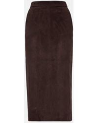 Stouls - Taylor Suede Midi Skirt - Lyst
