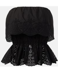 Posse - Top Beryl De Algodon Con Peplum - Lyst