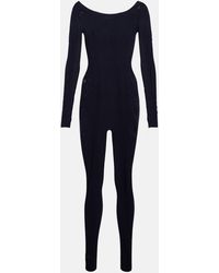 Wolford Dots Illusion Mesh Jersey Jumpsuit - Blue