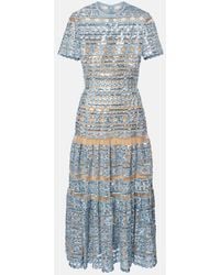 Elie Saab - Vestido Largo De Tul Bordado - Lyst