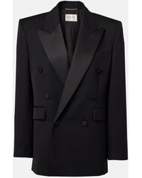 Saint Laurent - Satin-Trimmed Wool Tuxedo Jacket - Lyst