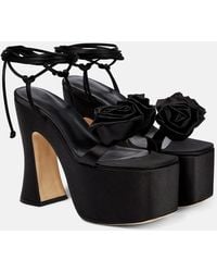 Magda Butrym - Applique Satin Platform Sandals - Lyst