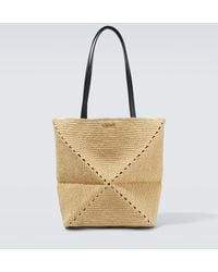 Loewe - Tote Puzzle Fold Medium De Rafia - Lyst