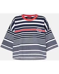 Gucci - Cropped Striped Cotton T-Shirt - Lyst