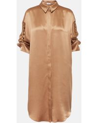 Loewe - Chain-detail Silk Satin Shirt Dress - Lyst
