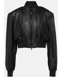 Wardrobe NYC - Cropped Leather Bomber Jacket - Lyst