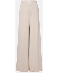 Max Mara - Corea Cotton And Wool Jersey Wide-Leg Pants - Lyst