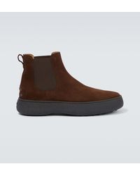 Tod's - W.g. Suede Chelsea Boots - Lyst
