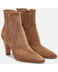 Gianvito Rossi - Leather-Trimmed Suede Ankle Boots - Lyst