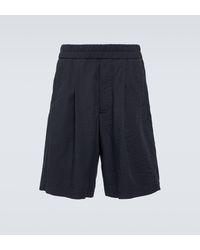 Giorgio Armani - Pleated Cotton-blend Bermuda Shorts - Lyst