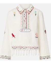 RIXO London - Ludmilla Embroidered Cotton Polo Shirt - Lyst