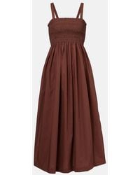 Heidi Klein - Grasse Shirred Cotton Poplin Midi Dress - Lyst