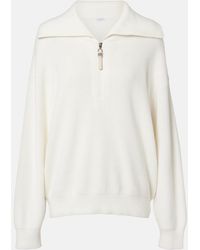 Brunello Cucinelli - Monili Oversized Cotton Half-Zip Sweater - Lyst