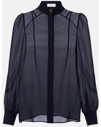 McQueen - Wishbone Silk Crepe De Chine Shirt - Lyst
