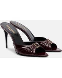 Saint Laurent - Babylone Cassandre 90 Leather Mules - Lyst
