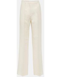 Valentino - High-Rise Wool And Silk Wide-Leg Pants - Lyst