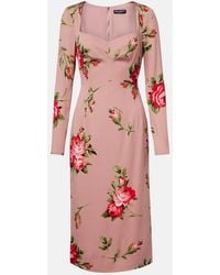 Dolce & Gabbana - Rose Bouquet-Print Sheath Dress - Lyst