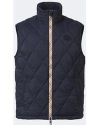 Burberry - Check Quilted Vest - Lyst