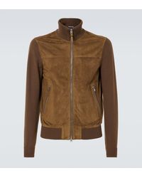 Tom Ford - Paneled Suede And Wool Jacket - Lyst