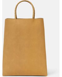 Bottega Veneta - The Small Brown Leather Shopping Bag - Lyst