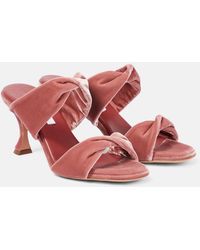 Aquazzura - Mules Twist 95 de terciopelo - Lyst