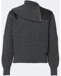 Bottega Veneta - Leather-Trimmed Wool And Cashmere Sweater - Lyst