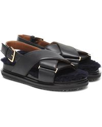 Marni Plateausandalen aus Leder - Schwarz