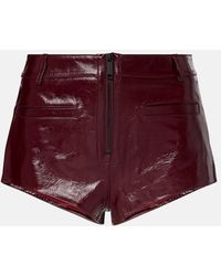 Self-Portrait - High-Rise Leather Shorts - Lyst